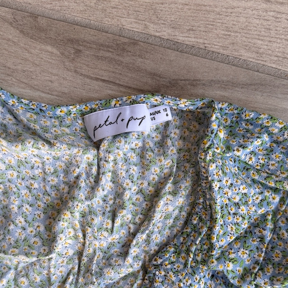 Petal & Pup Green Blue High-Low Dress - Picture 2 of 5